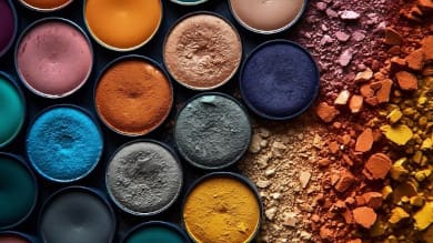 A selection of colours of make up